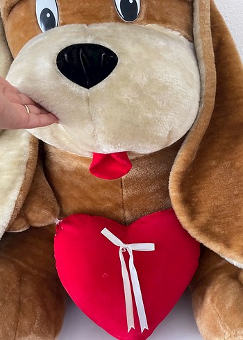  Beden Renk Kahverengi Peluş Oyuncak Köpek Kalpli