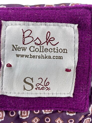 s Beden mor Renk Bershka Deri Ceket %70 İndirimli.