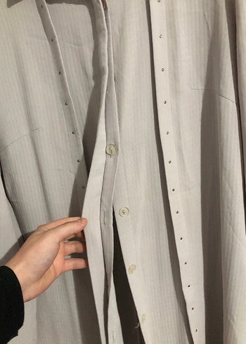 Bej Uzun Kollu Keten Tunik - Görsel 5