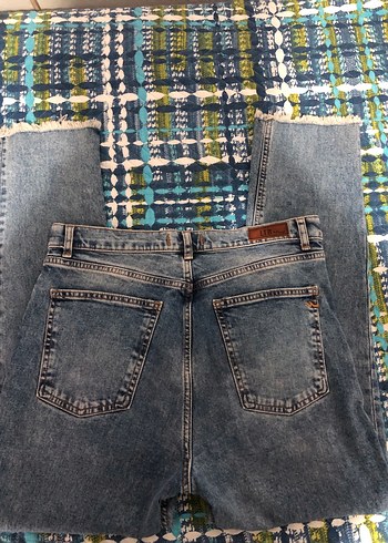 Gri-Mavi Bağlamalı Denim Kadın Jean - Görsel 5