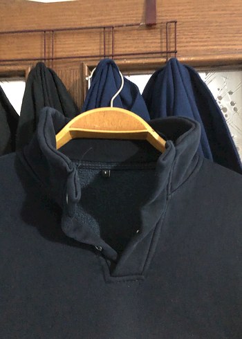 Düğmeli Yaka Detaylı Erkek Oversize Sweatshirt - Görsel 3