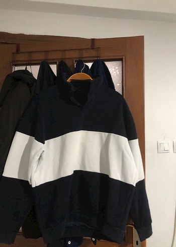 Düğmeli Yaka Detaylı Erkek Oversize Sweatshirt - Görsel 2