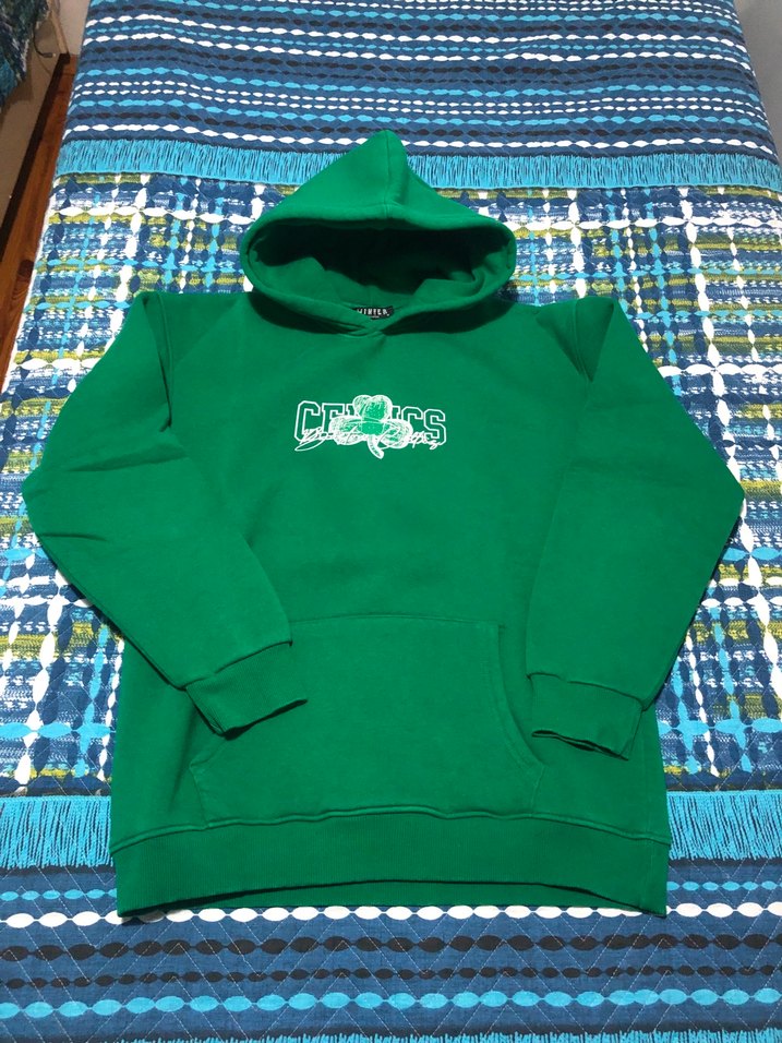 Yeşil Kapüşonlu Baskılı Erkek Sweatshirt - Görsel 2