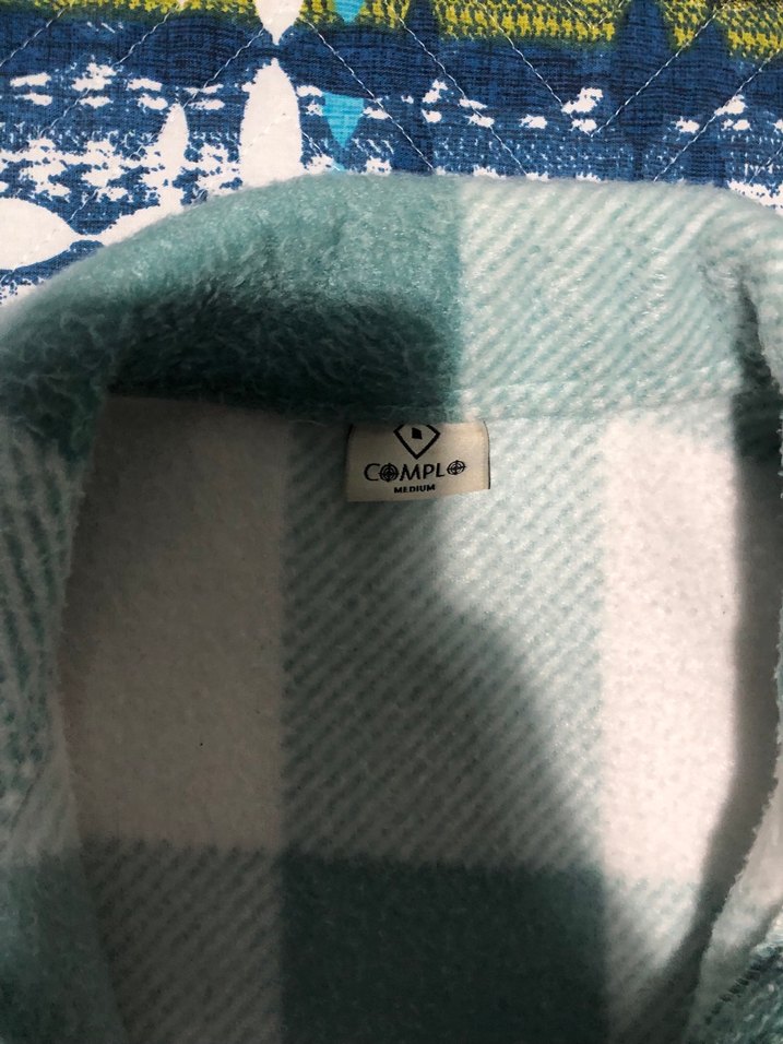 Düğmeli Uzun Kollu Turkuaz Ekose Gömlek - Görsel 4