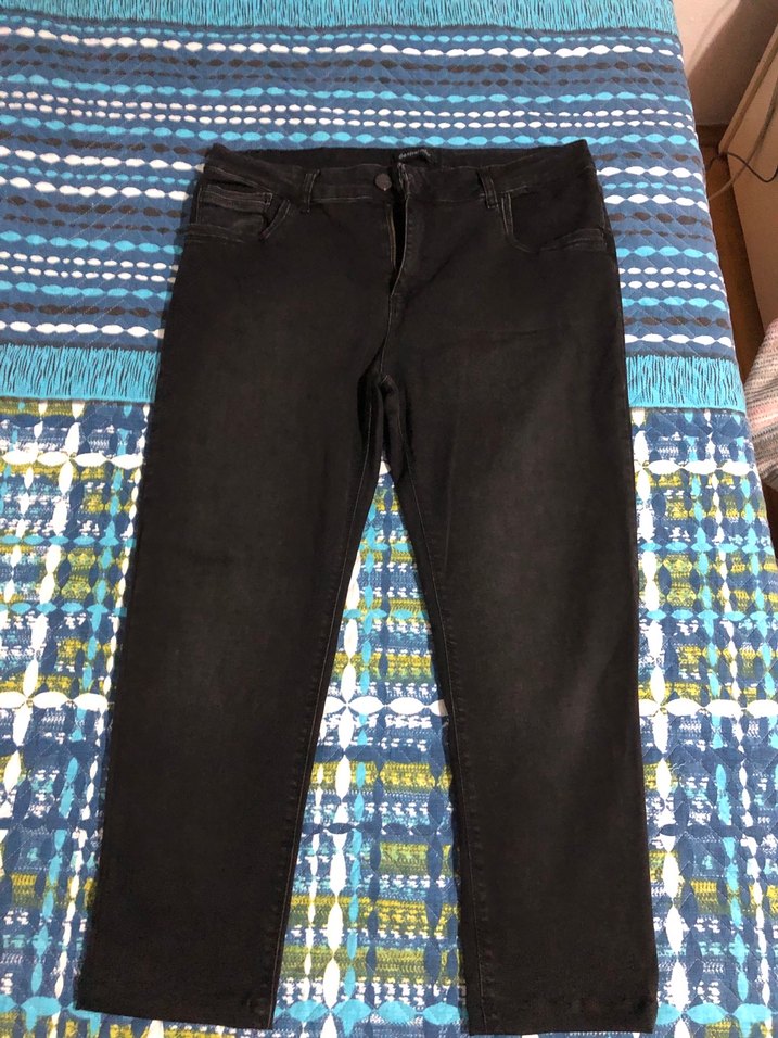 Siyah, Kuşaklı, Regular Fit Kadın Kot Pantolon - Görsel 2