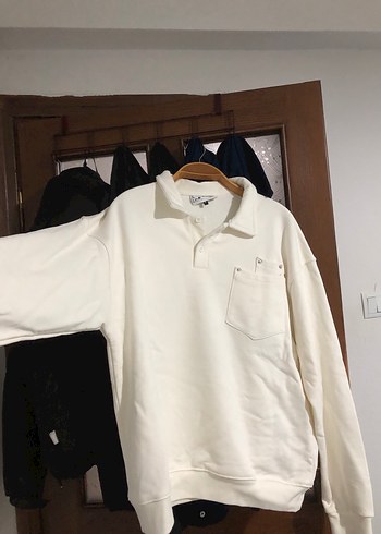 Beyaz Kadın Uzun Kollu Sweatshirt - Görsel 3