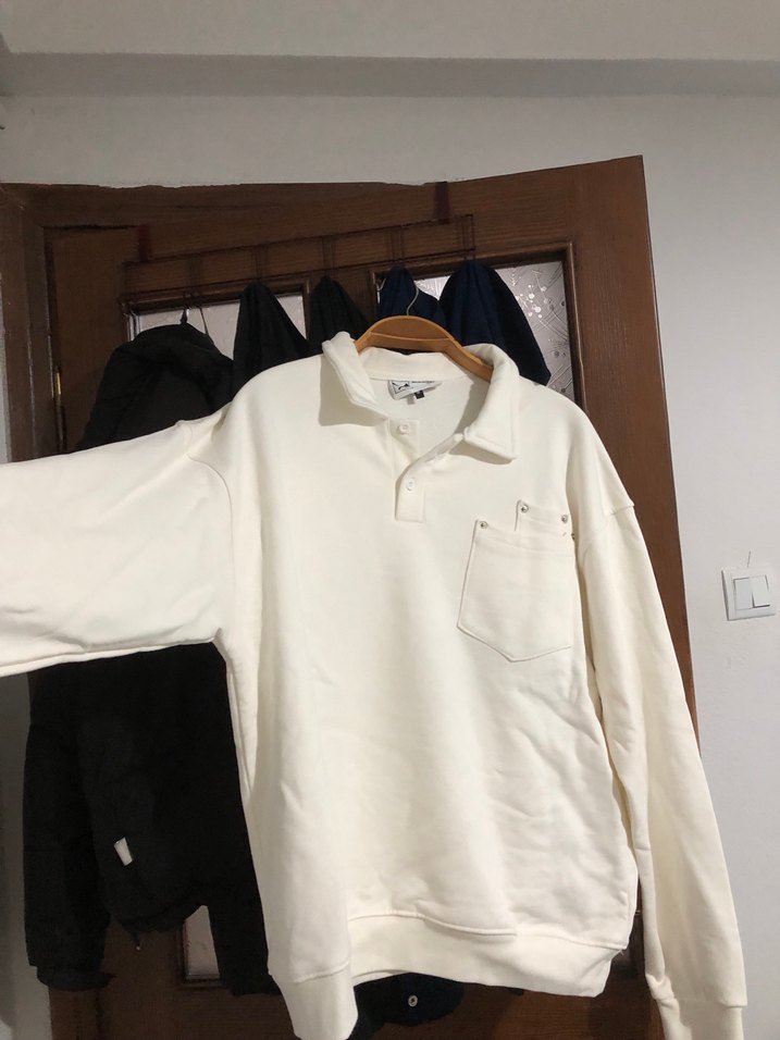 Beyaz Kadın Uzun Kollu Sweatshirt - Görsel 3