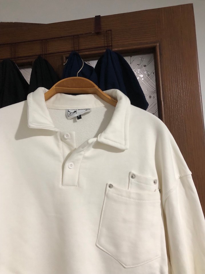 Beyaz Kadın Uzun Kollu Sweatshirt - Görsel 2