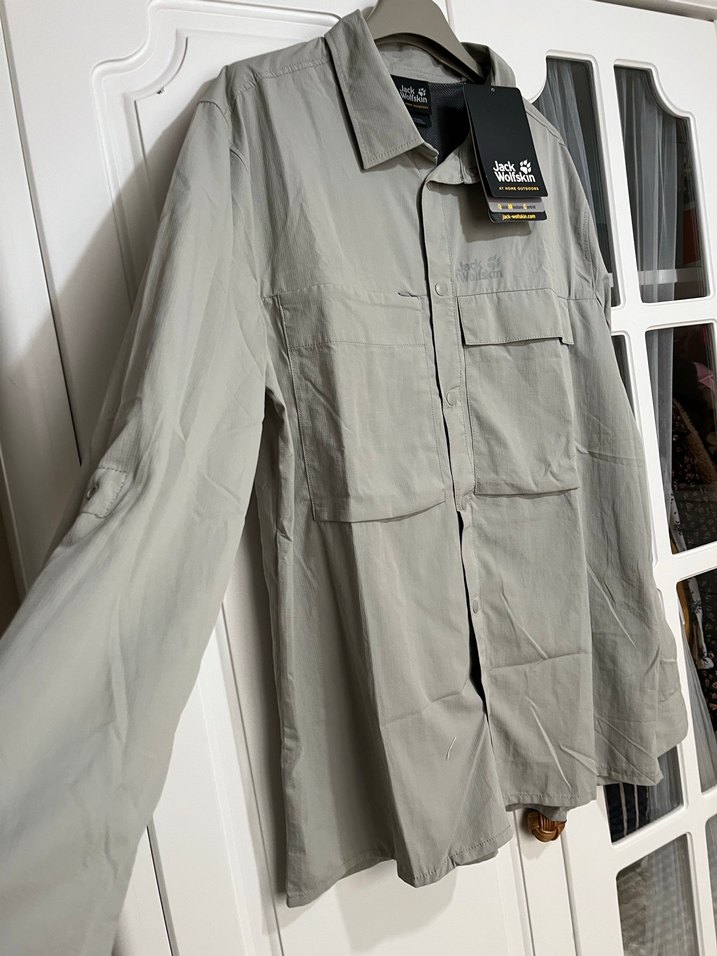 Jack Wolfskin marka outdoor gömlek. M beden ve gri renk. - Görsel 3