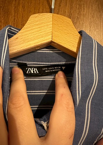 Mavi Çizgili Uzun Kollu Gömlek - Görsel 5