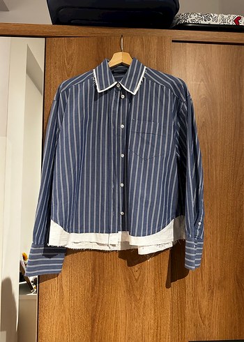 Mavi Çizgili Uzun Kollu Gömlek - Görsel 6