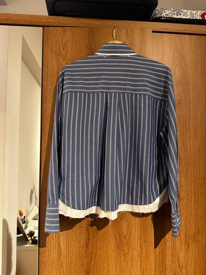 Mavi Çizgili Uzun Kollu Gömlek - Görsel 2