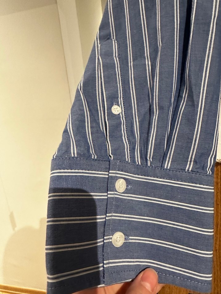 Mavi Çizgili Uzun Kollu Gömlek - Görsel 3