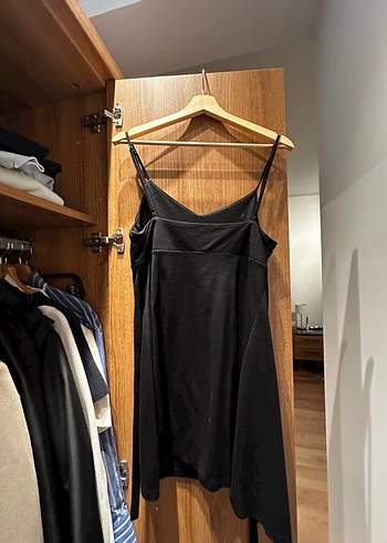 Siyah V Yakalı bağlamalı Midi Elbise - Görsel 6