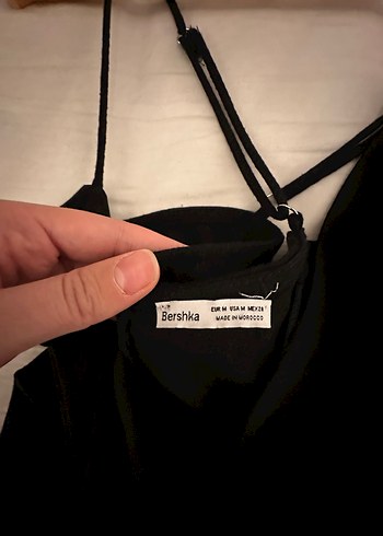 Siyah V Yaka Drapeli  Elbise - Görsel 4