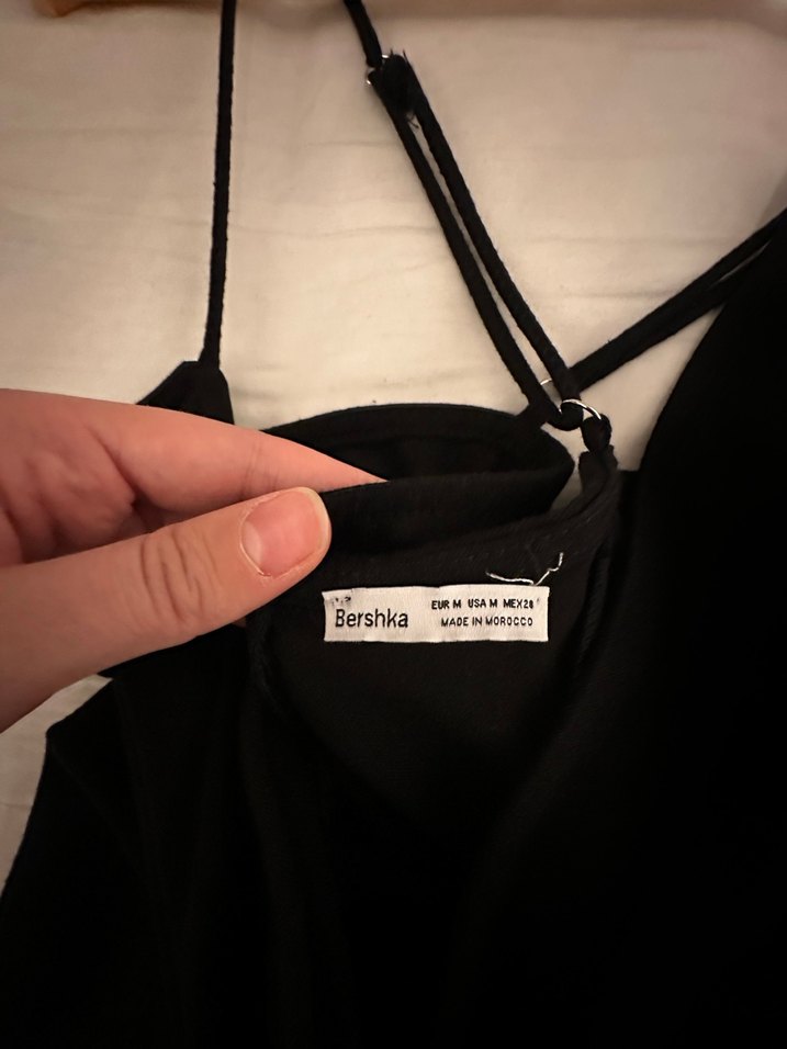 Siyah V Yaka Drapeli  Elbise - Görsel 4