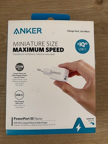 Anker power port 3 nano hızlı şarj adaptörü