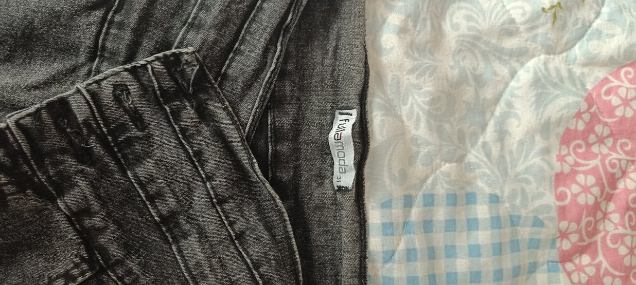 Gri Fermuarlı Kadın Jean Pantolon ekstre yüksek belli - Görsel 2