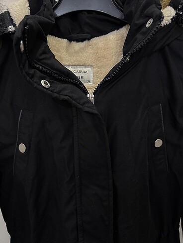 Siyah parka mont - Görsel 2