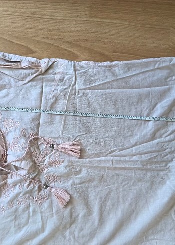 xl Beden Pudra rengiNakışlı Bohem Kadın Bluz
