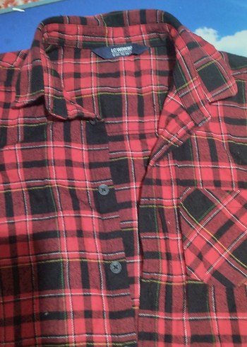 çocuk Kırmızı Kareli Uzun Kollu Gömlek kız - Görsel 2