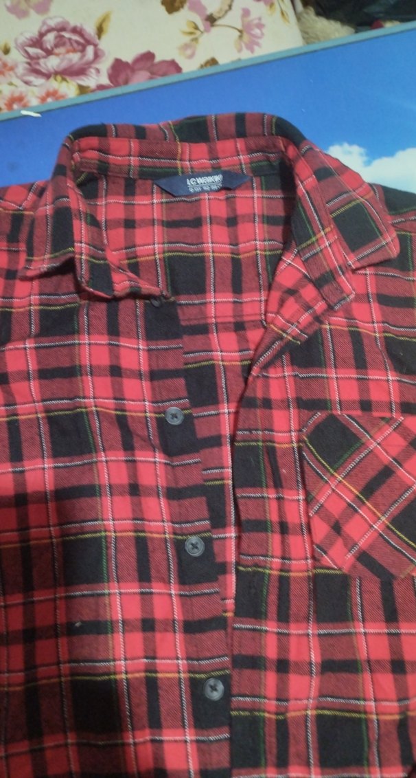 çocuk Kırmızı Kareli Uzun Kollu Gömlek kız - Görsel 2