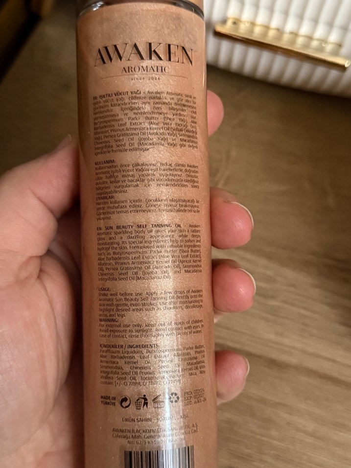 Awaken Aromatic Bronz Parlak Vücut Yağı - Görsel 2