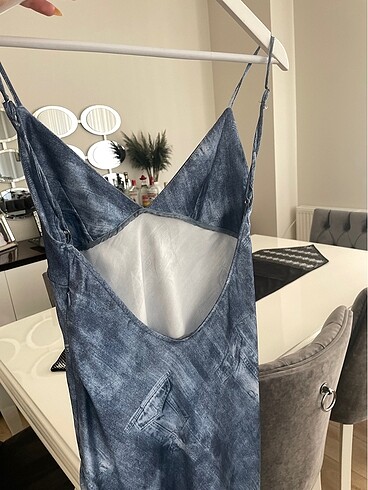 Zara zara saten elbise sırt dekolteli