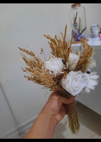 Dantel Detaylı Beyaz Bohem Gelin Çiçeği - Görsel 2