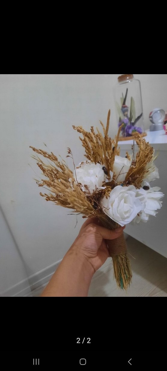 Dantel Detaylı Beyaz Bohem Gelin Çiçeği - Görsel 2