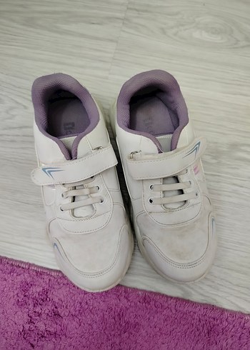 Kız Çocuk Beyaz Cırt Cırtlı Spor Ayakkabı - Görsel 2