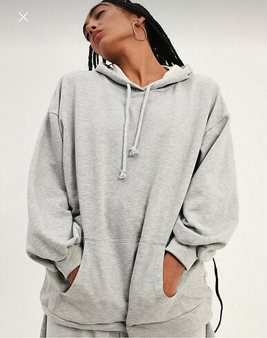 Kanguru cepli kapüşonlu oversize sweat