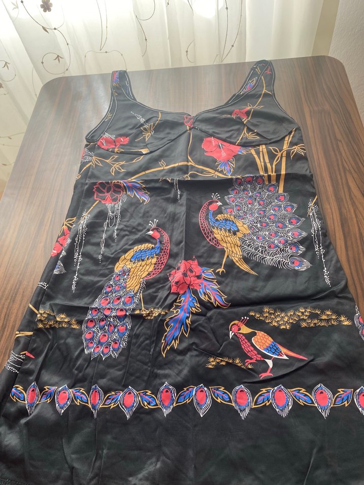 Çiçek Desenli nostalji sabahlık takımı - Görsel 2