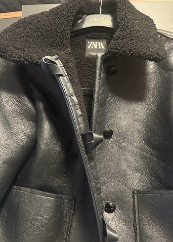 Zara Zara Siyah Deri Kadın Ceket