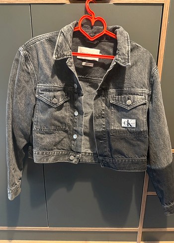 Calvin klein Kadın Denim Ceket, Düğmeli, Dar Kesim