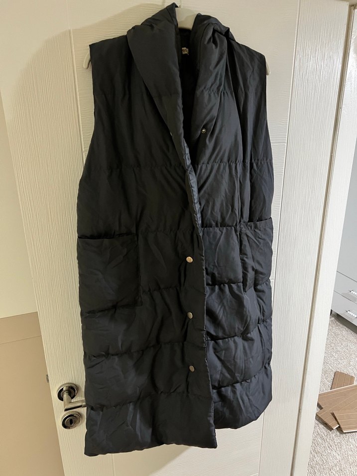 Düğmeli Antrasit gri Uzun Kadın Yelek - Görsel 2