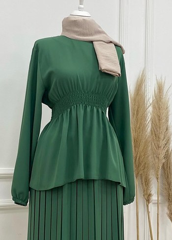 Kadın Yeşil Uzun Keten Elbise - Görsel 2