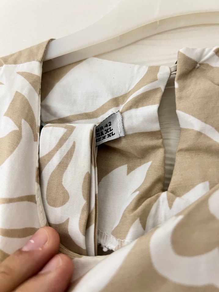 Bej Uzun Keten Bohem Elbise - Görsel 5