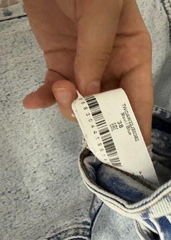 Trendyol & Milla Gri Batik Desenli Kadın Uzun Kot Pantolon