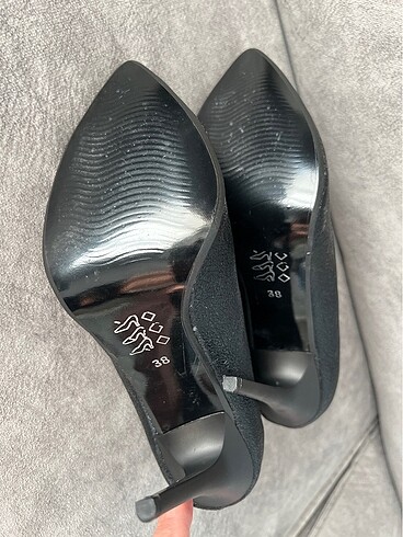 Diğer Siyah Dokulu Stiletto Ayakkabı 10cm