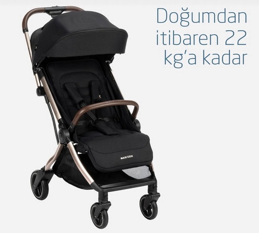 Siyah Bebek Arabası Hafif Katlanabilir - Görsel 3