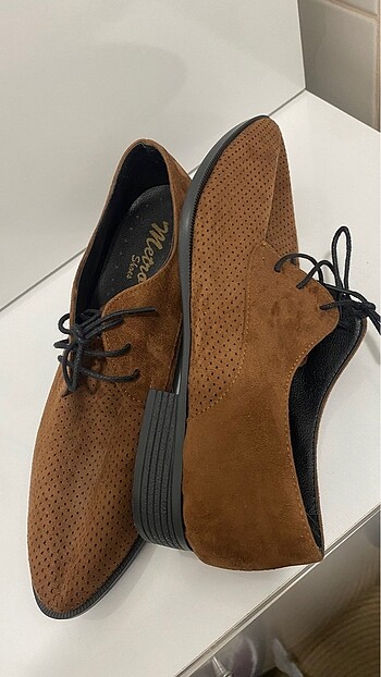 Kahverengi süet ayakkabı - Görsel 3