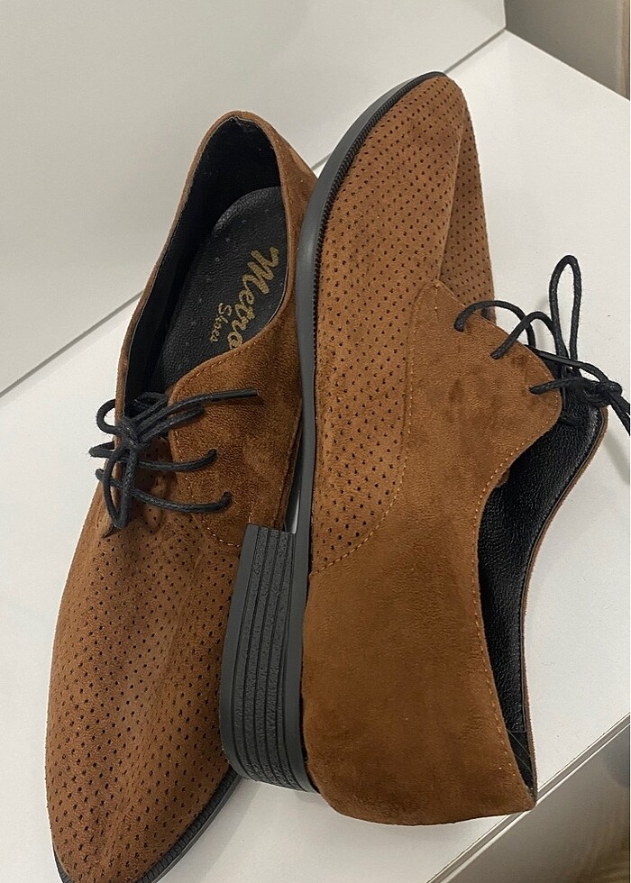 Kahverengi süet ayakkabı - Görsel 3