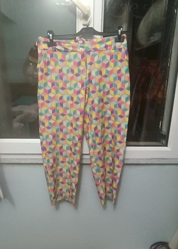 Kadın Çok Renkli Midi Pilili Pantolon - Görsel 2