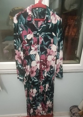 Çiçek Desenli Uzun Bohem Elbise - Görsel 2