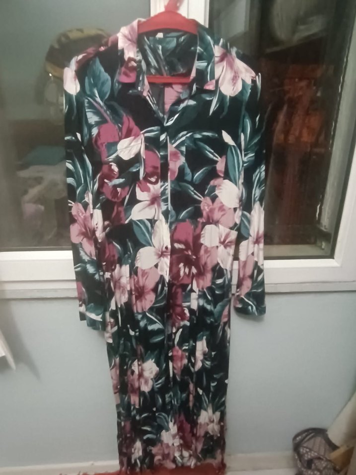 Çiçek Desenli Uzun Bohem Elbise - Görsel 2