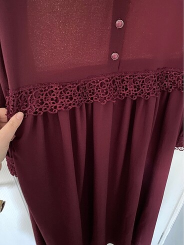 46 Beden bordo Renk Elbise