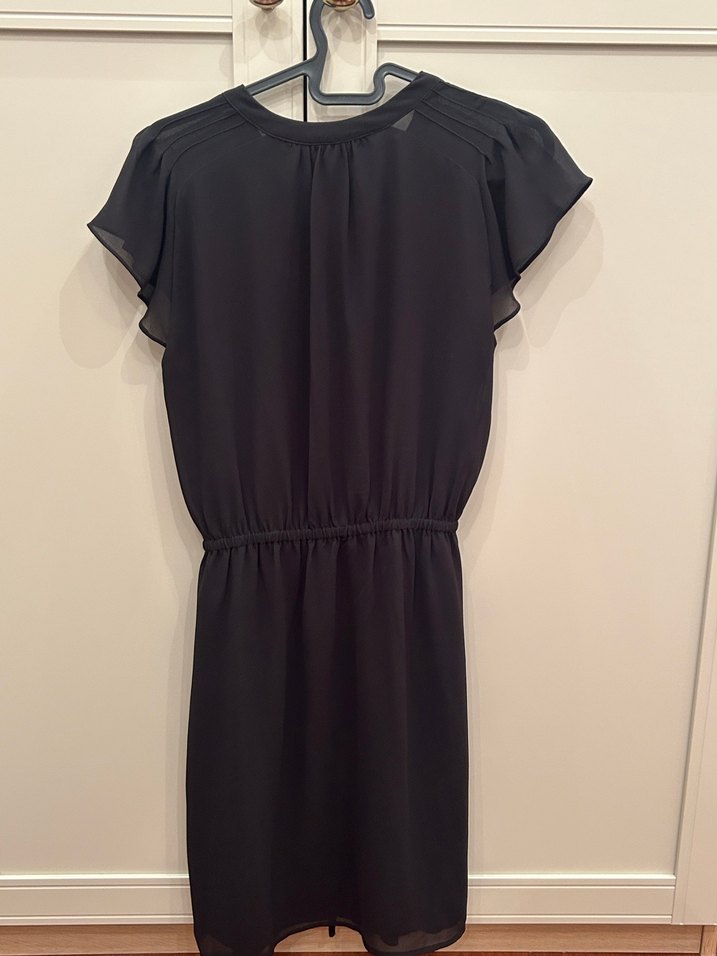 H&M Siyah Piliseli Midi Elbise - Görsel 4