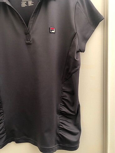 Fila Orijinal Fila , gri kısa kol yakalı spor tshirtü , yandan büzgül