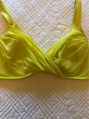 42 Beden Anna Club by La Perla limon sarısı drapeli bikini